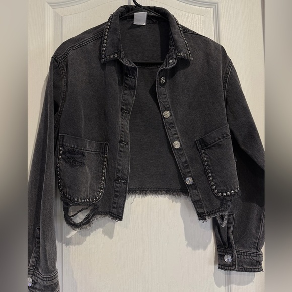 Zara Other - Zara Studded Black Denim Jacket